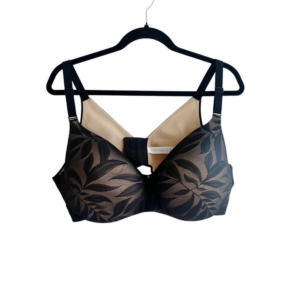 Cacique Lightly Lined Invisible Lace Backsmoother Balconette Bra